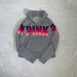 Grey PINK quarter zip